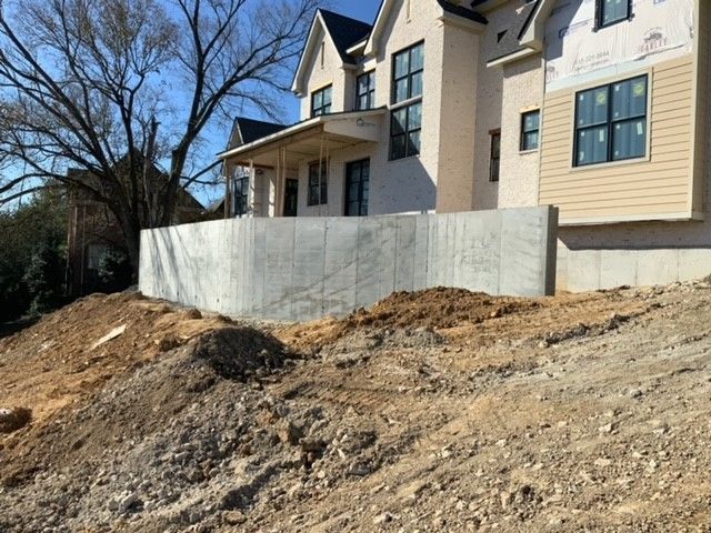 House front poured concrete walls