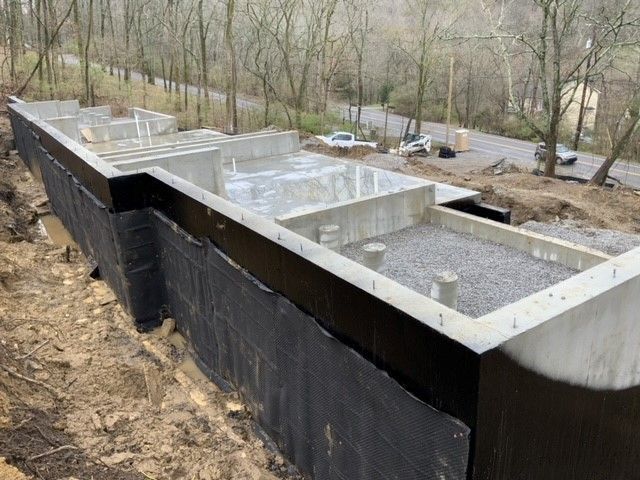 Sealed poured concrete walls