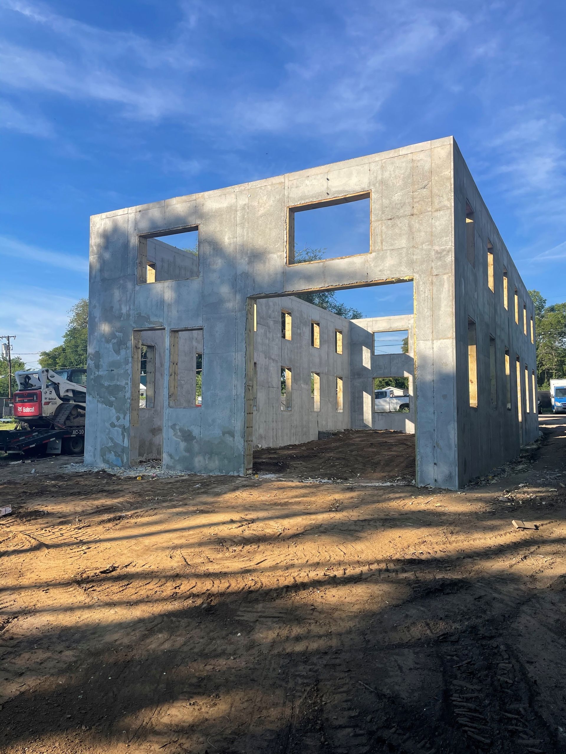 Sturdy poured concrete wall