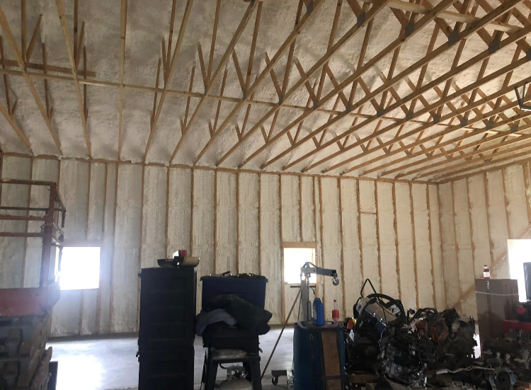 A large room with a lot of foam on the walls and ceiling.