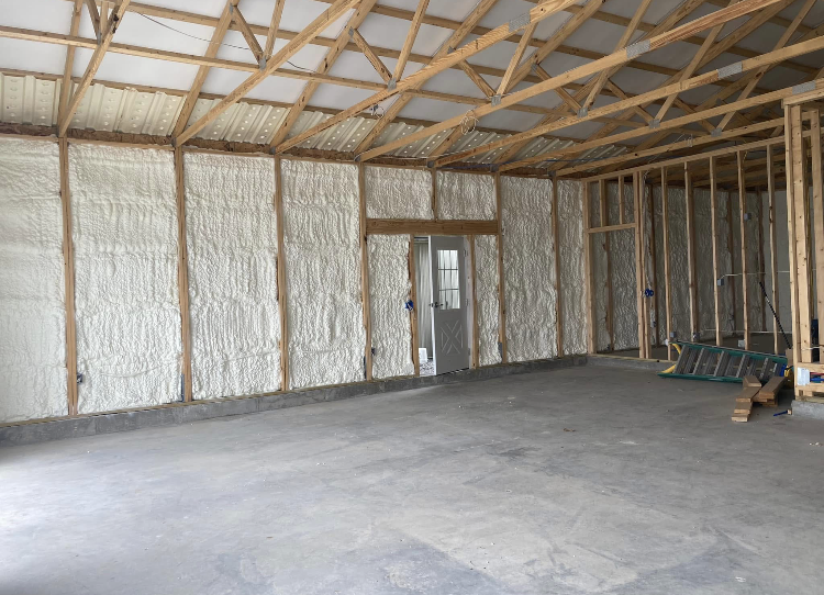 A large room with a lot of foam on the walls and ceiling.