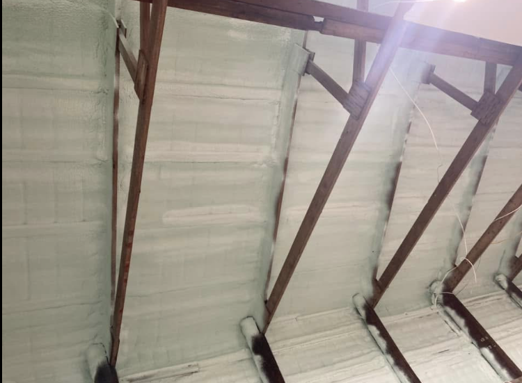 A ceiling with a lot of foam on it