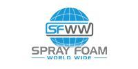 A logo for spray foam world wide