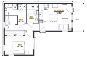 A black and white floor plan of a house