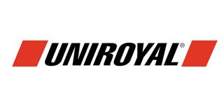 Uniroyal logo in black with red geometric accents on a white background