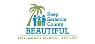 Keep Sarasota County Beautiful logo with palm tree, blue figures, and green text.