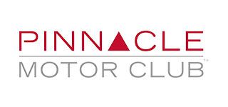 Pinnacle Motor Club logo in red and gray text on a white background