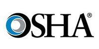 OSHA logo with black letters and a blue-and-black circular emblem