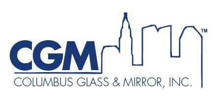 CGM Columbus Glass & Mirror, Inc. logo in blue with a city skyline outline