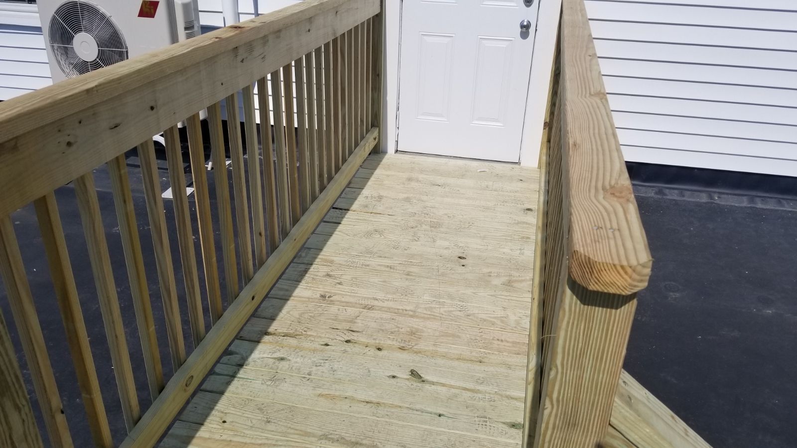 Outdoor wooden walkway