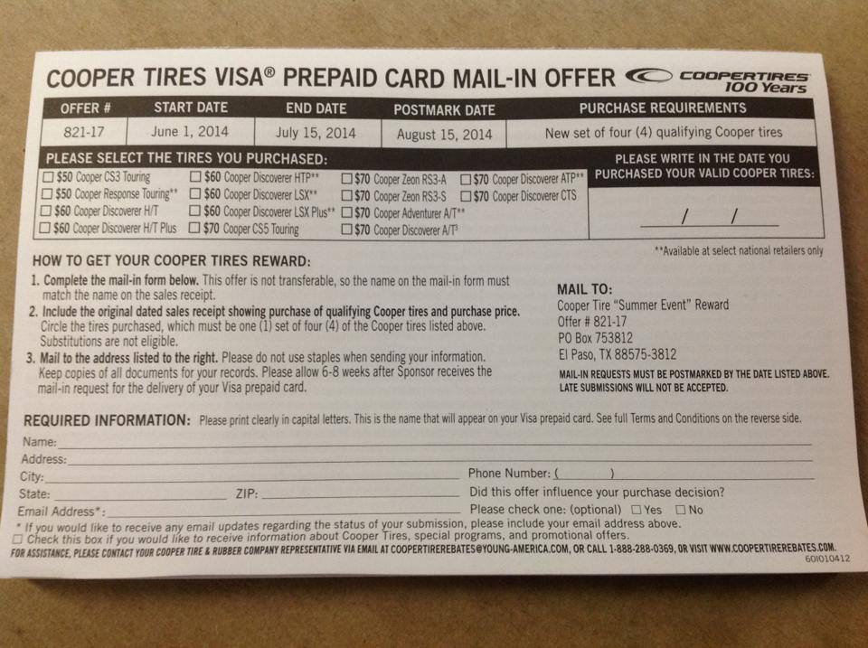 Cooper Tire Reward