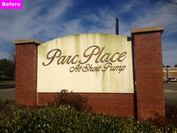 Before signage cleaning