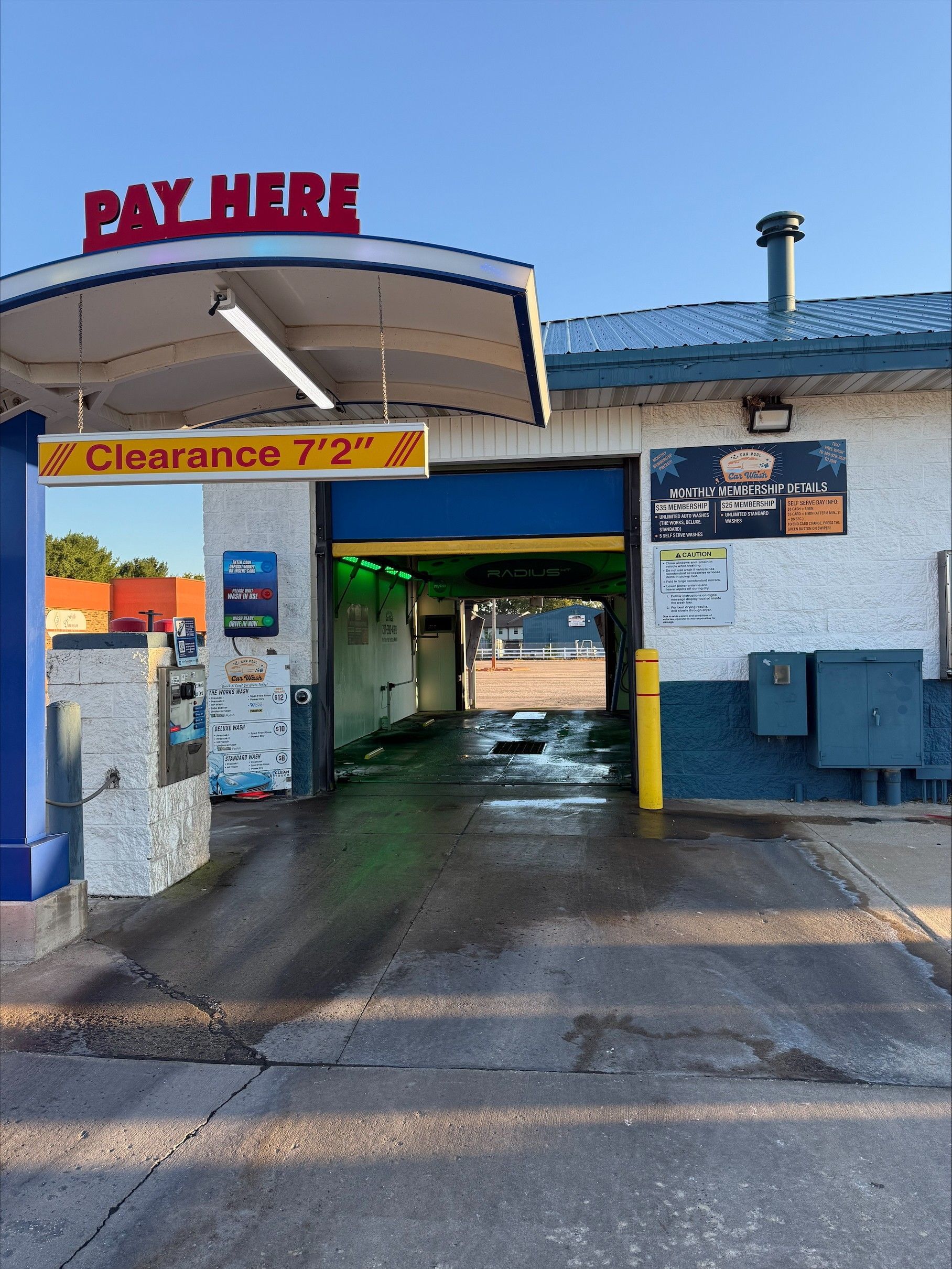 Car wash entrance with