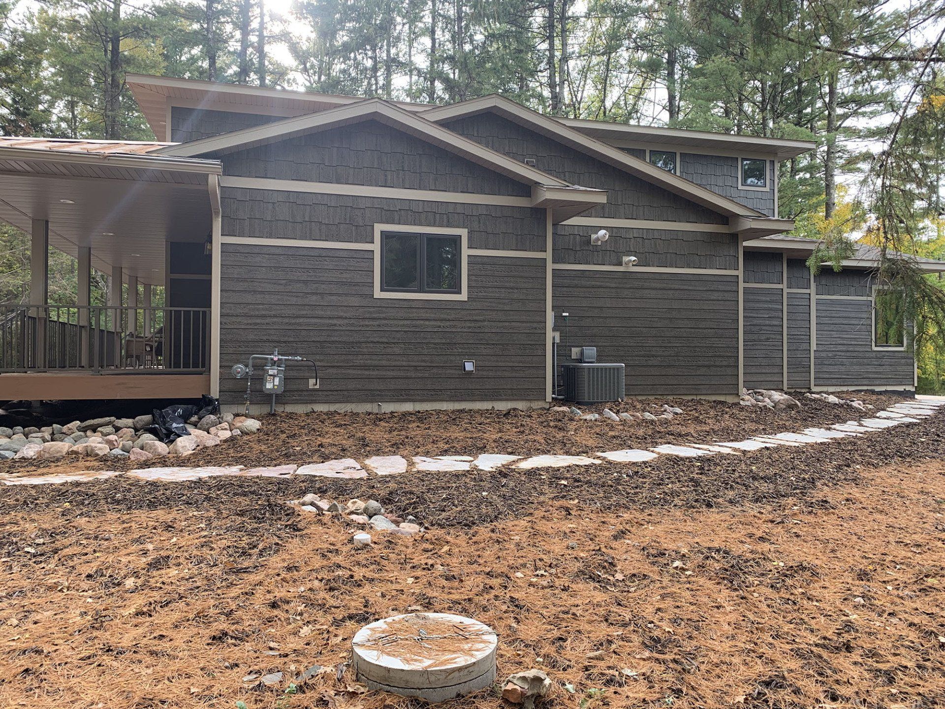 in front house septic work