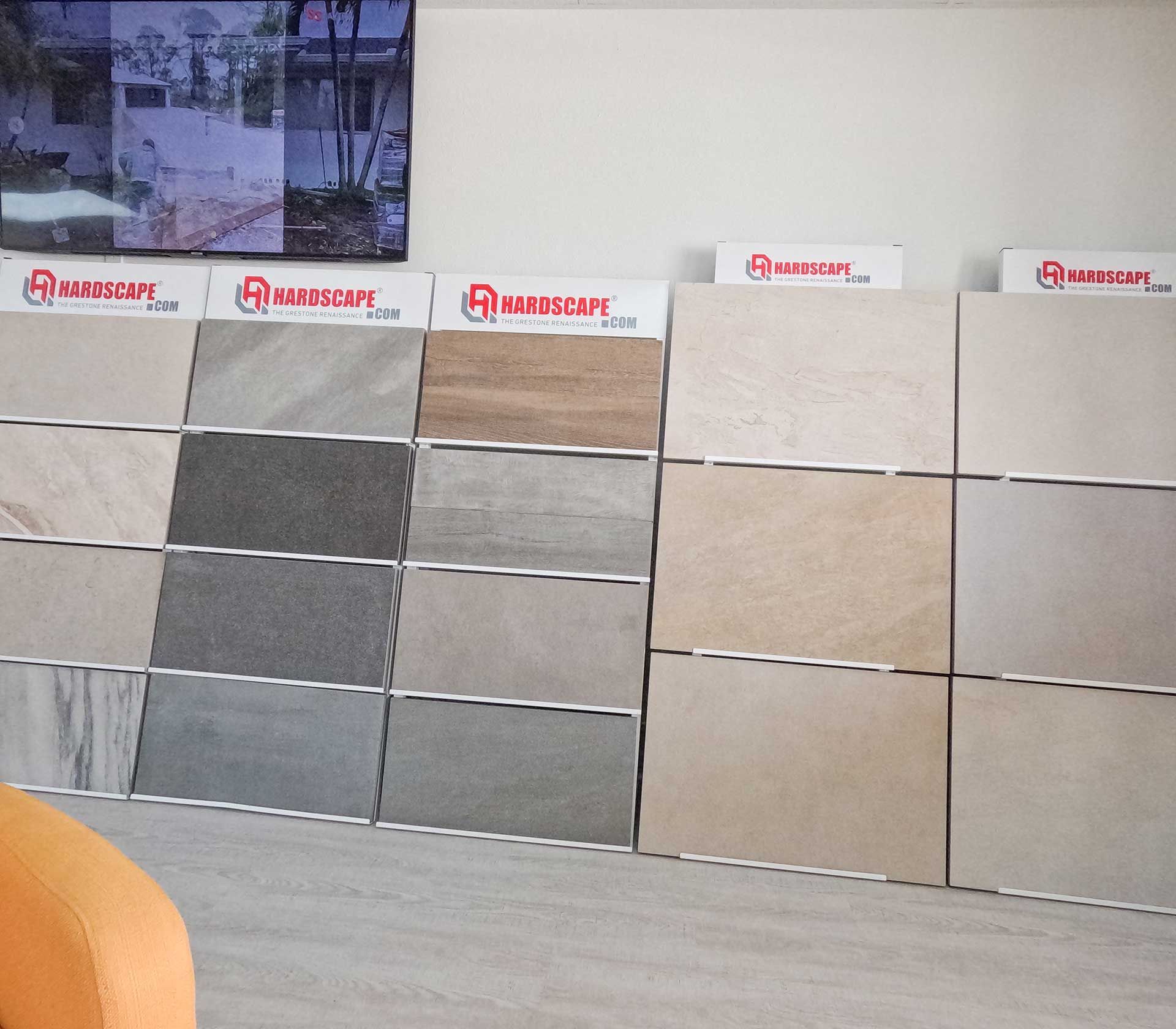 a display of different paver samples