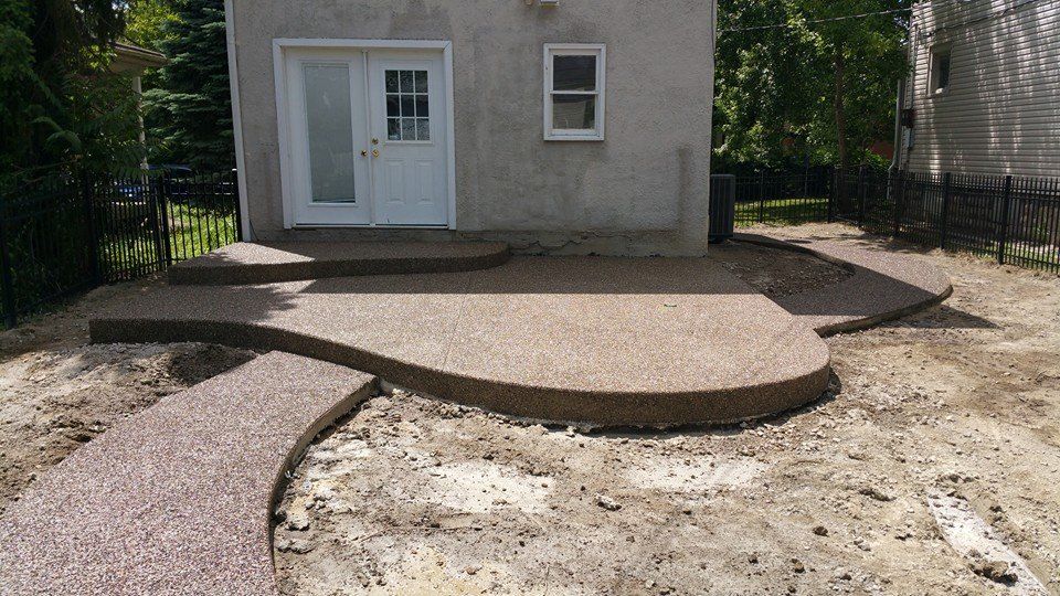 exposed aggregate patio and walk