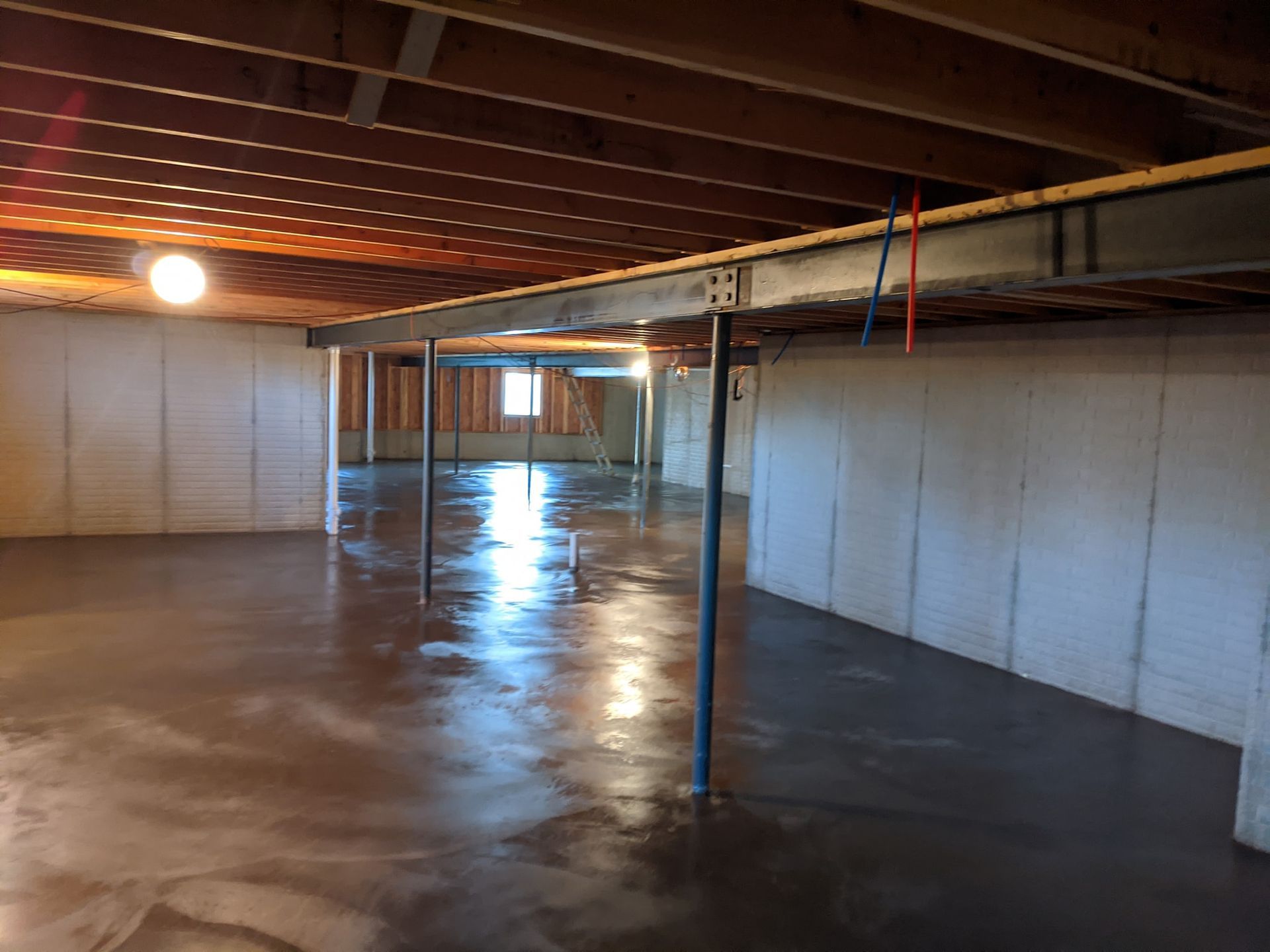 Large hand trowel finished Basement floor