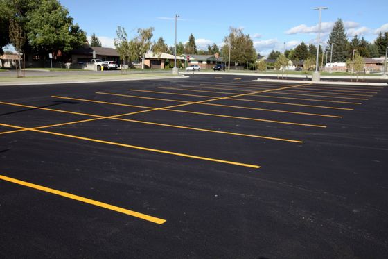 parking lot with newly added lines