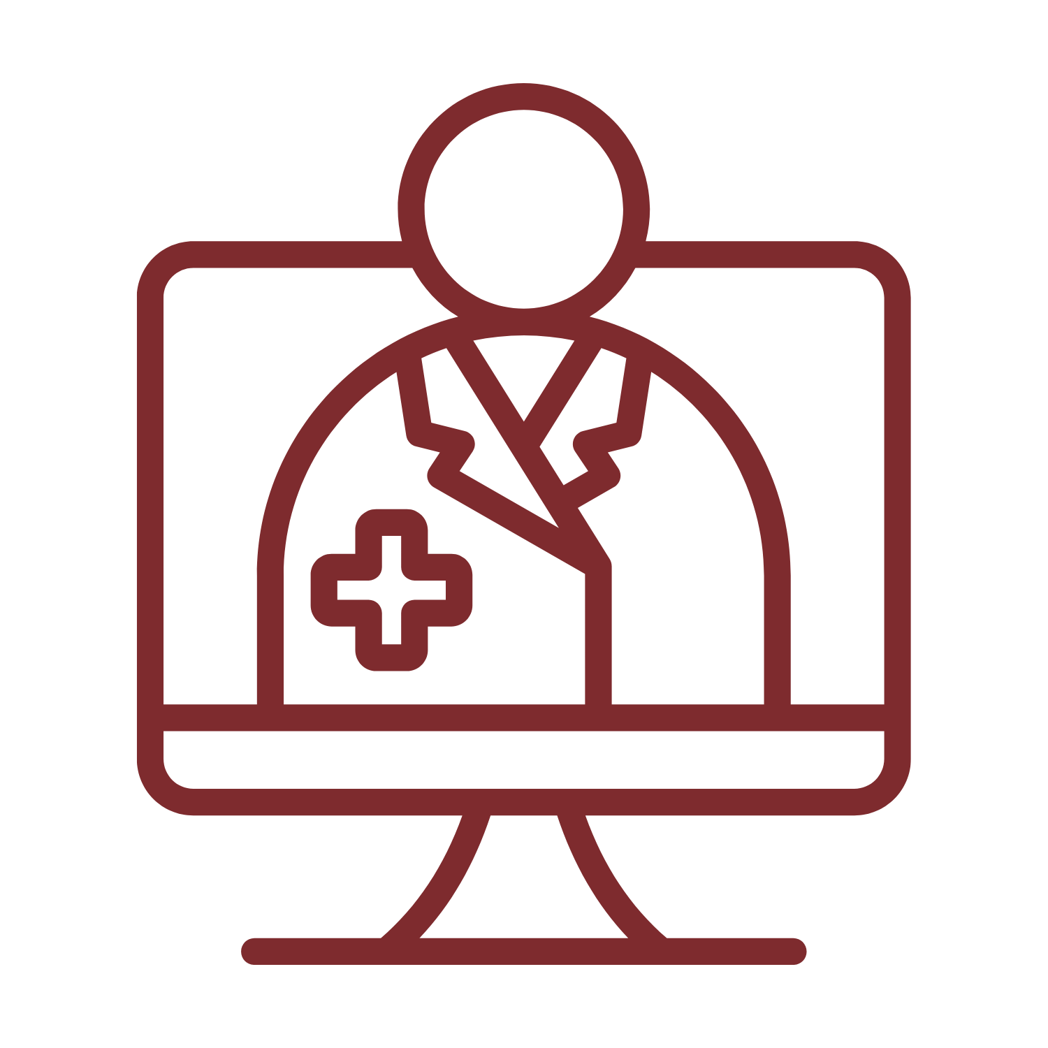 An icon of a doctor on a computer screen.