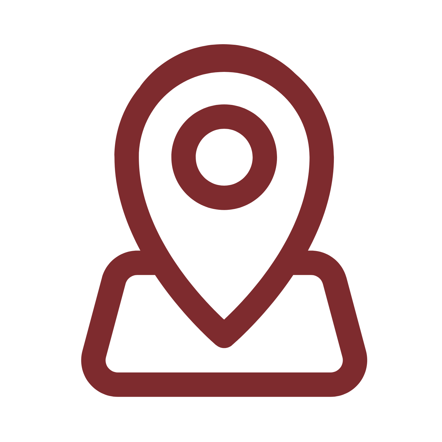 A red map icon with a pin on it.