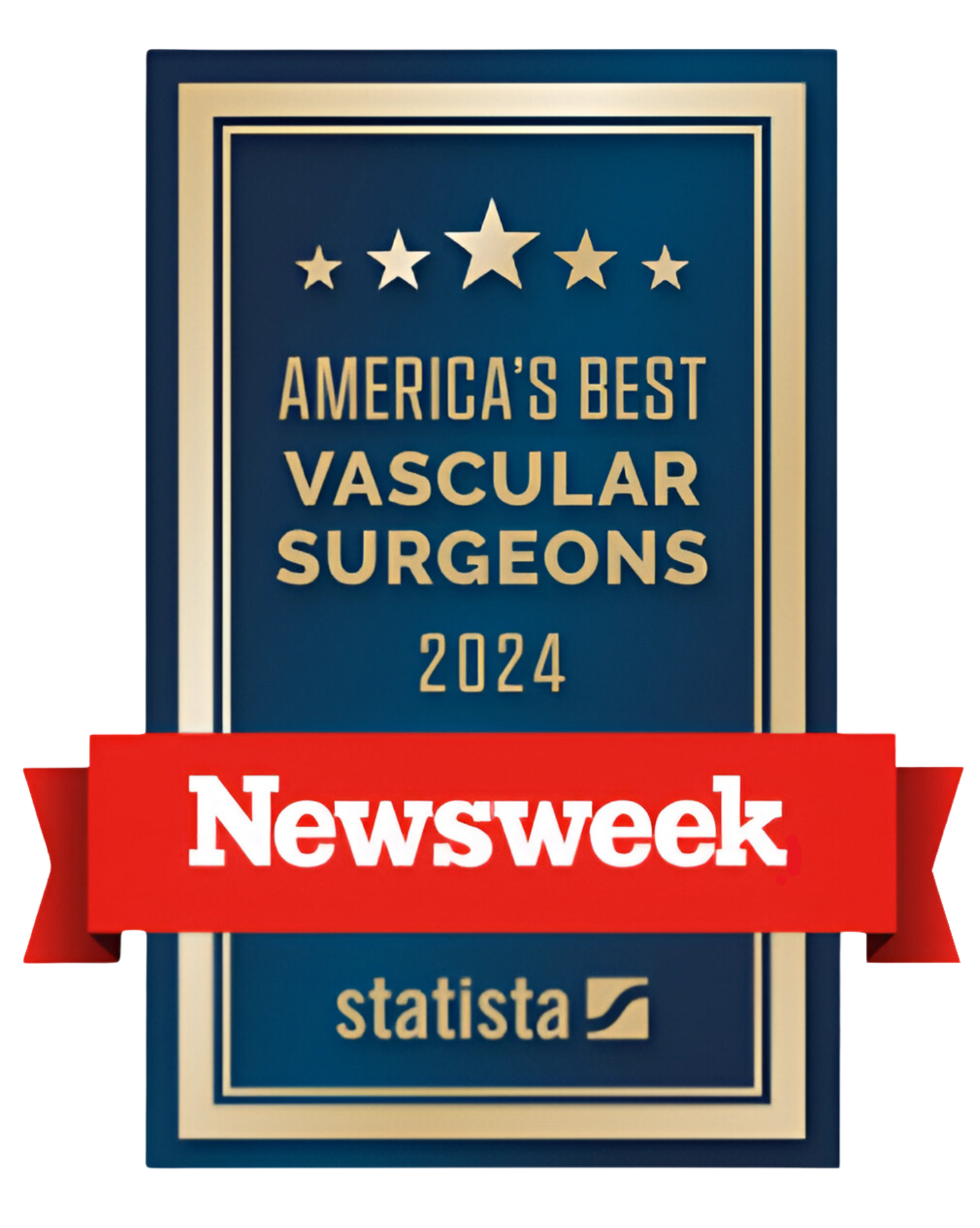 A blue sign that says america 's best vascular surgeons 2024