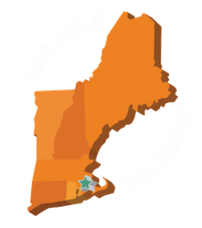 A map of new england with the words serving all of new england