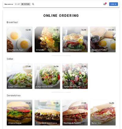 Take-out and Delivery Features