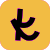 A black letter t is in a yellow circle.