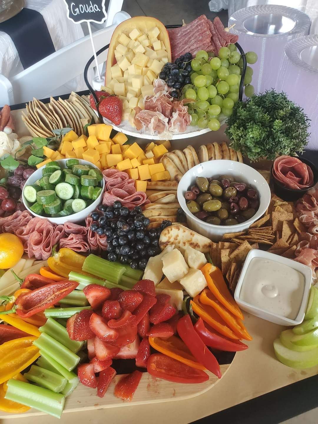 There are many different types of food on the table