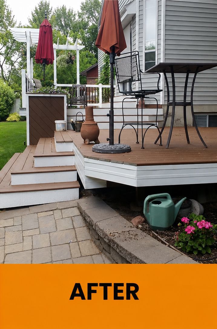 Patio deck with stairs
