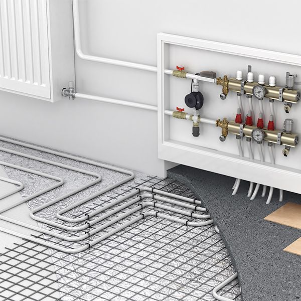 a picture of a underfloor heating system in a room.