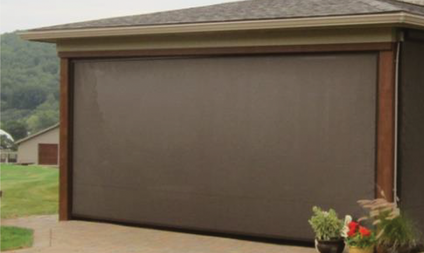 Exterior Solutions, for Balconies, Terraces, Porches, and Pergolas. Supporting upgrading the outdoor spaces with a high-quality shading solution. Options: ZIPEXT®-Shade, Roller Shade, and More.  From Superior Blinds MFG