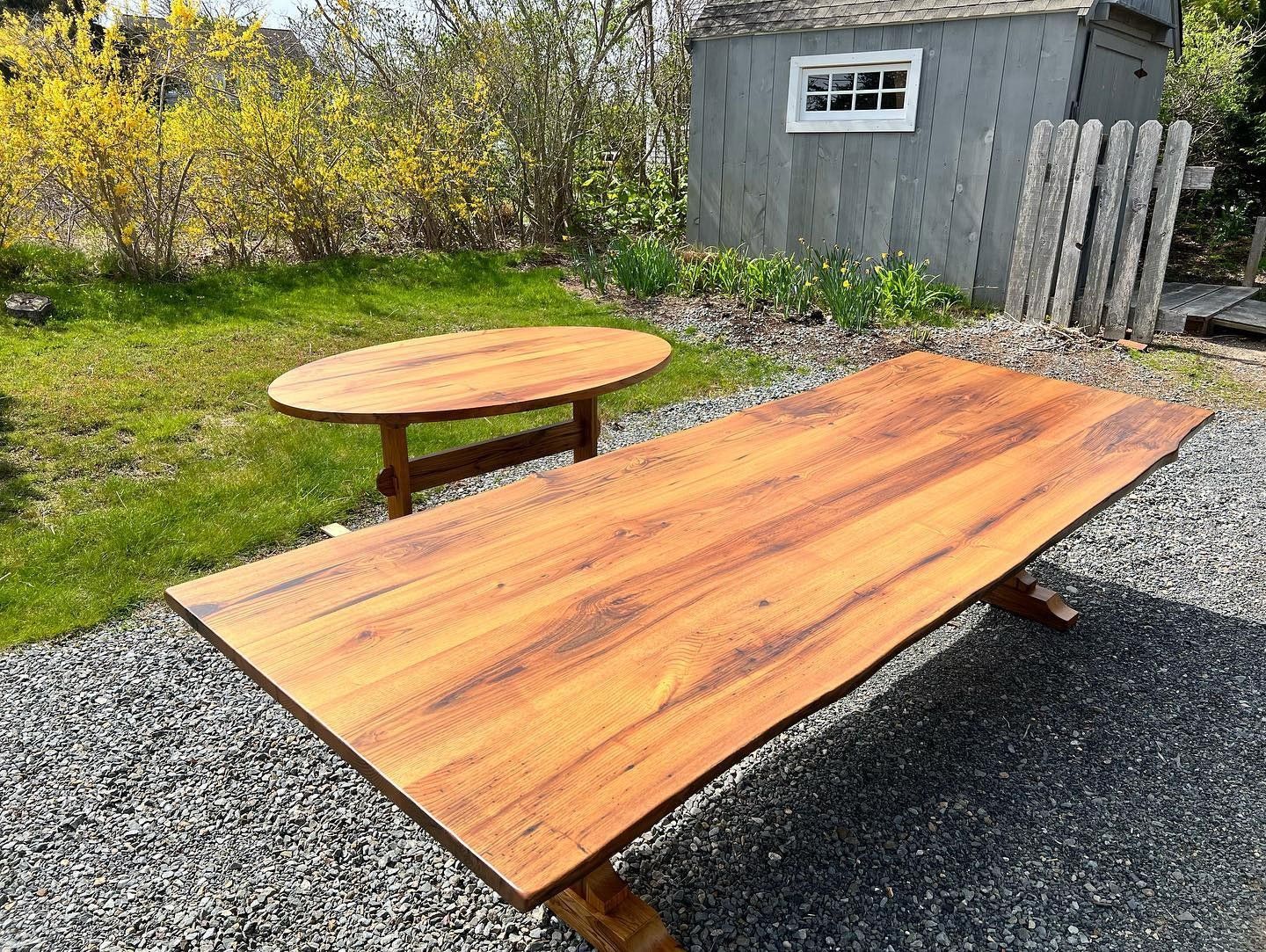 Chestnut table and chair