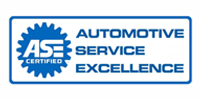 Blue ASE Certified Automotive Service Excellence logo.