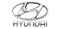 Hyundai logo in silver with the brand name below.