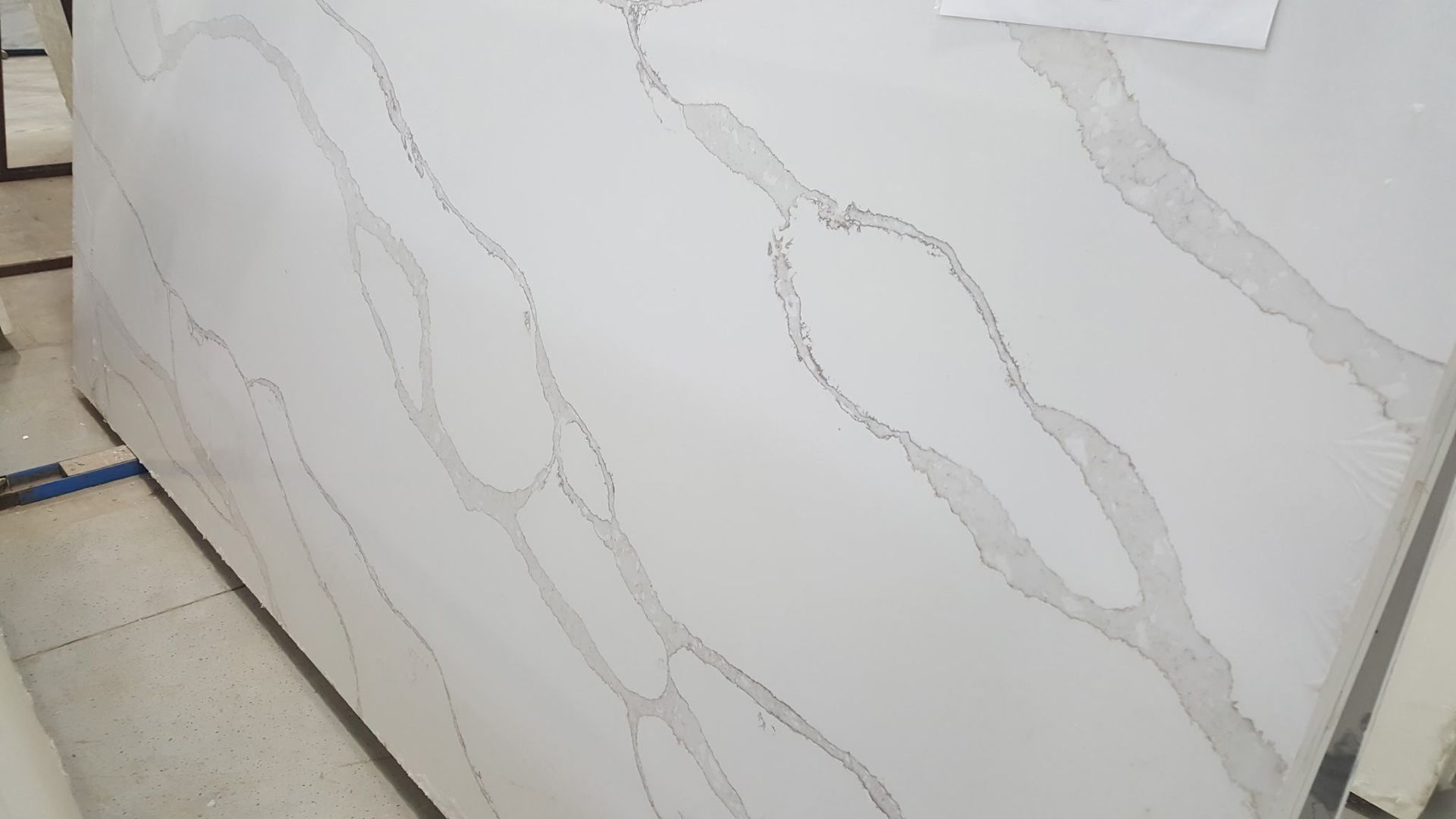 white countertop slab with gray veining