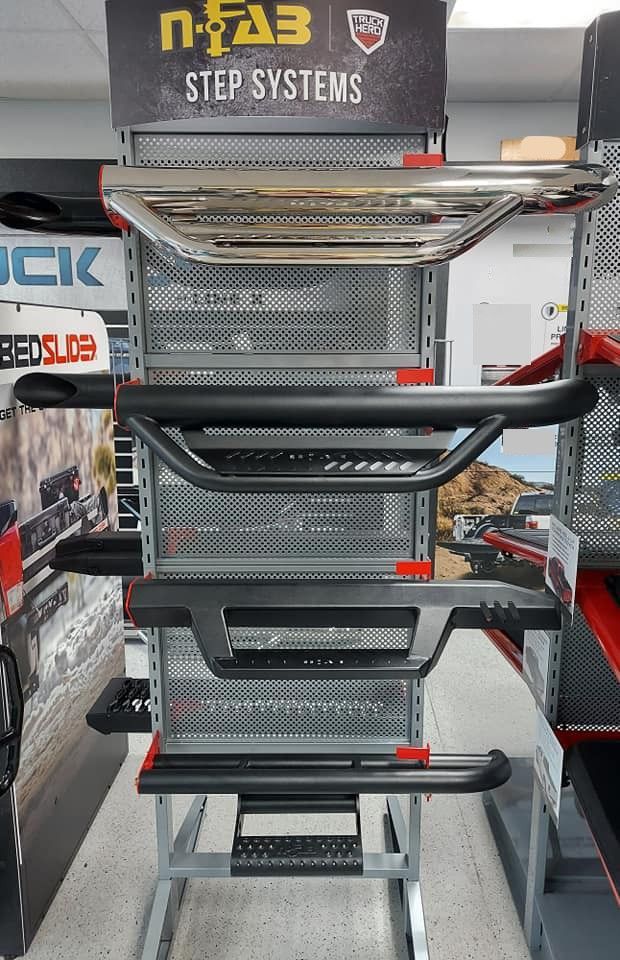 A display of step systems in a store.
