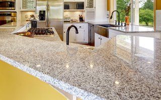 Granite on kitchen countertop