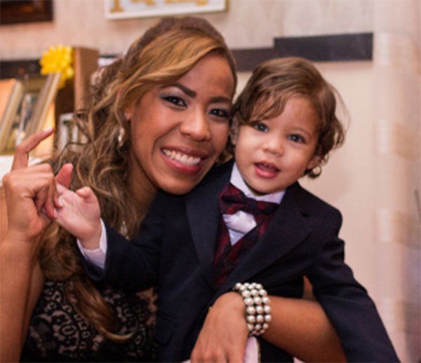 Happy lady with a child