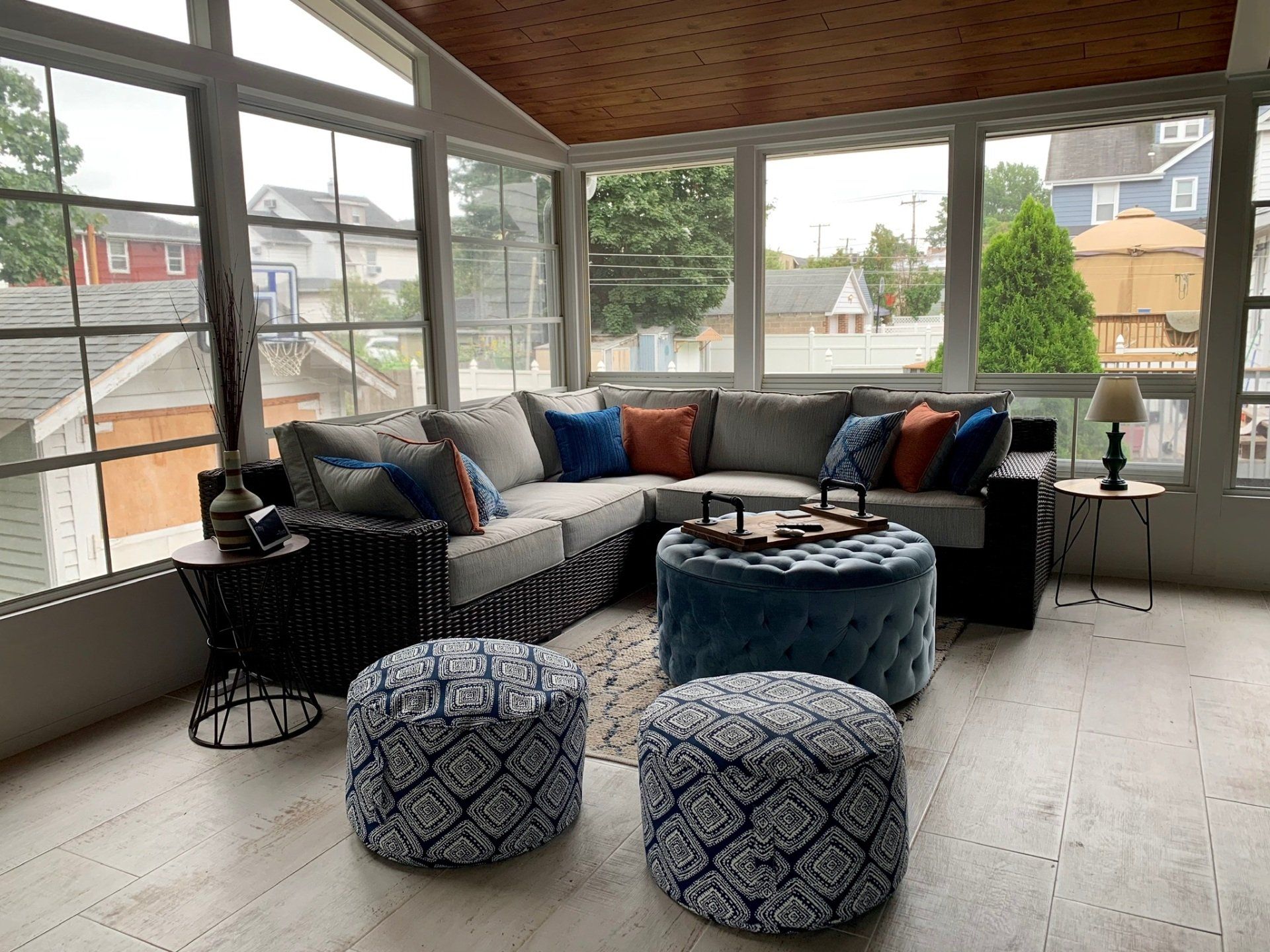 Inside a beautiful sunroom