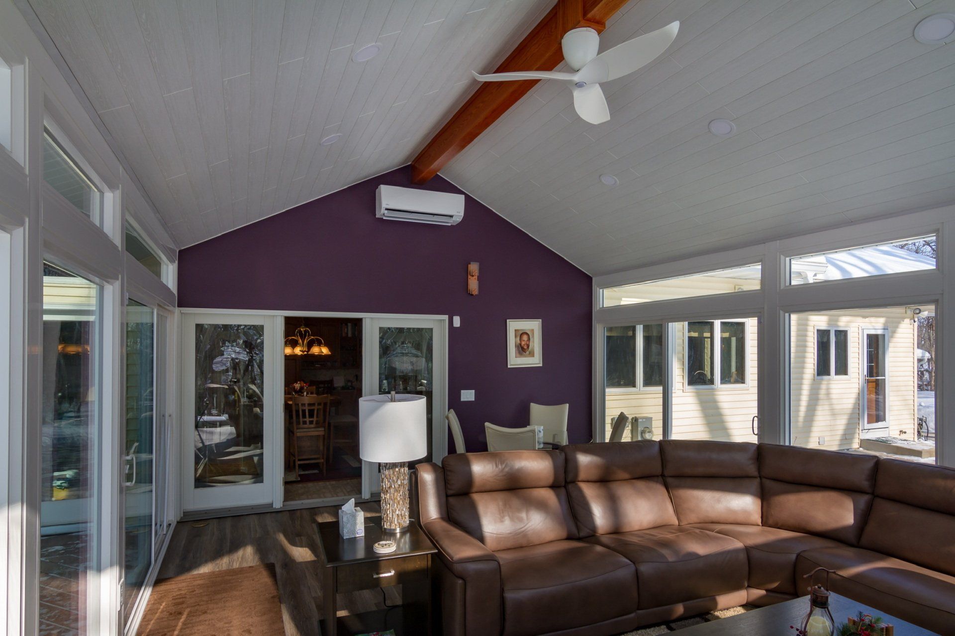 Inside a beautiful sunroom