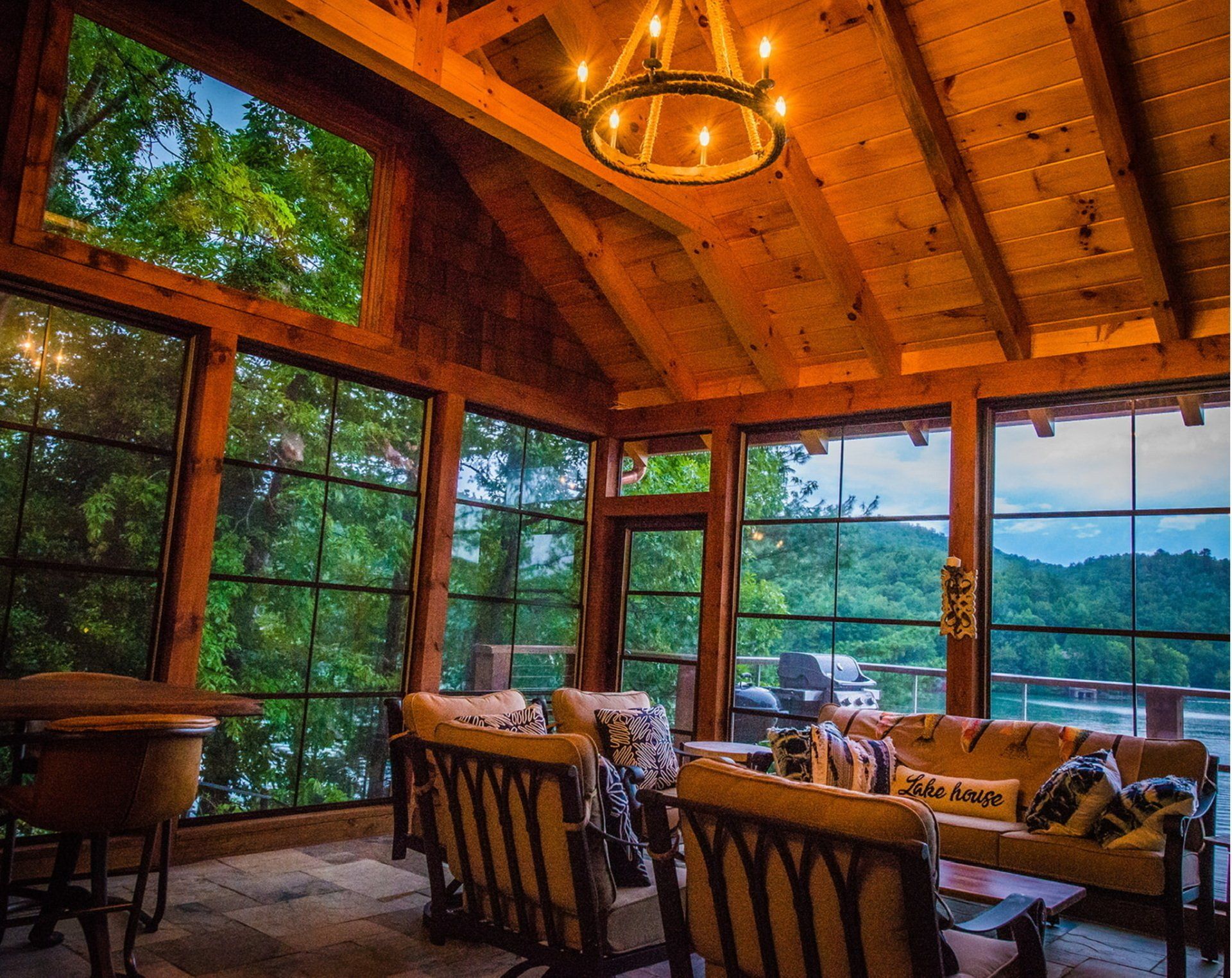 Inside a beautiful sunroom