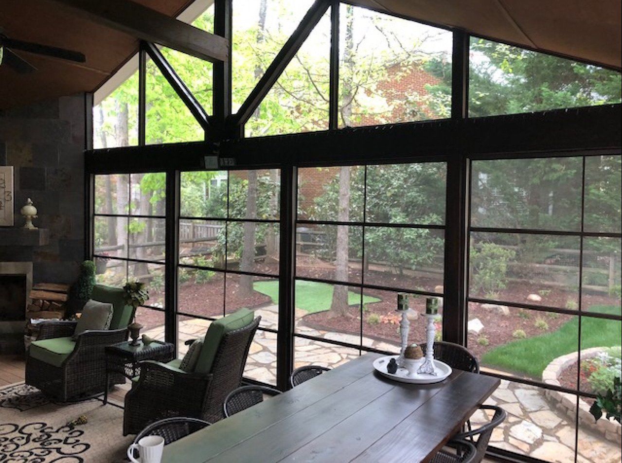Inside a beautiful sunroom