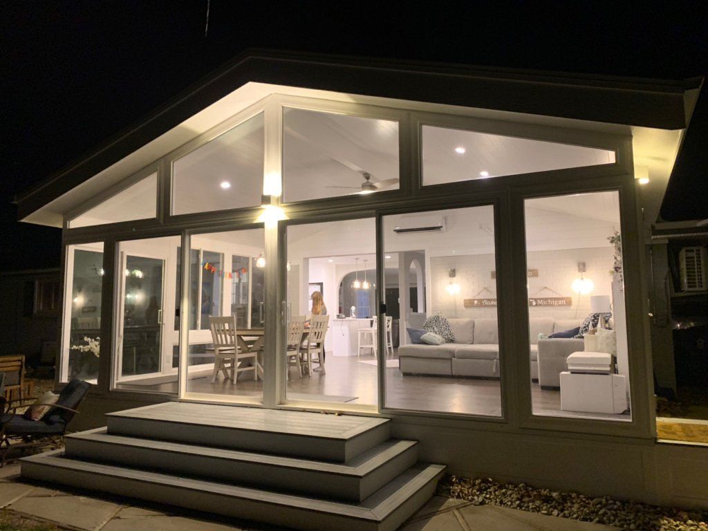 Sunroom at night