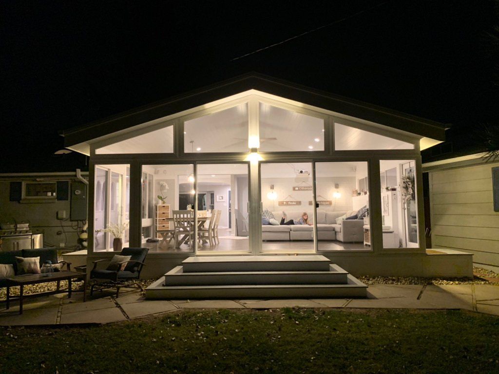 Sunroom at night