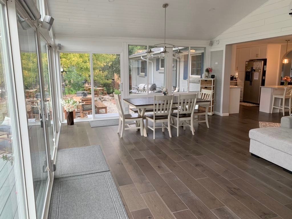 Inside a beautiful sunroom