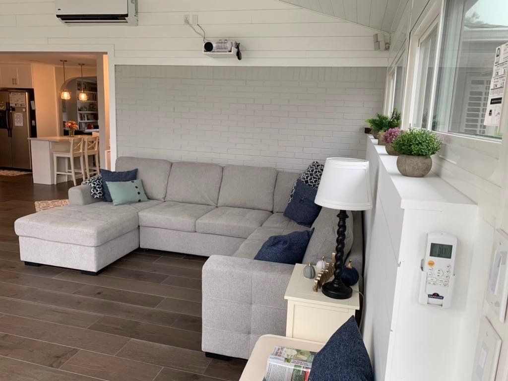 Inside a beautiful sunroom