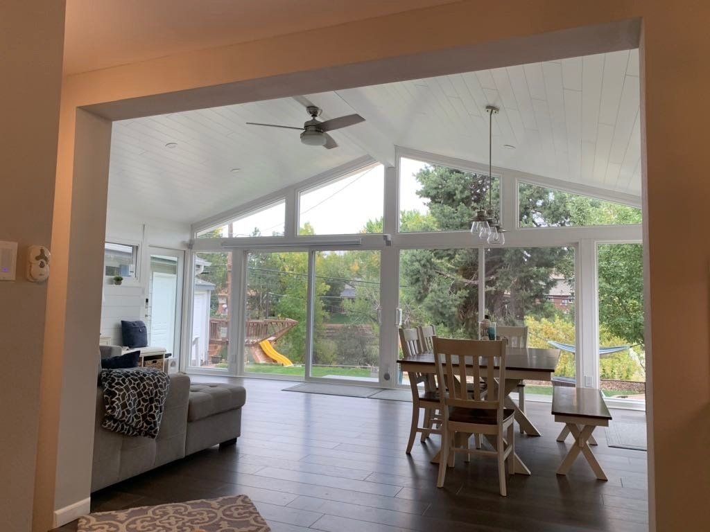 Inside a beautiful sunroom