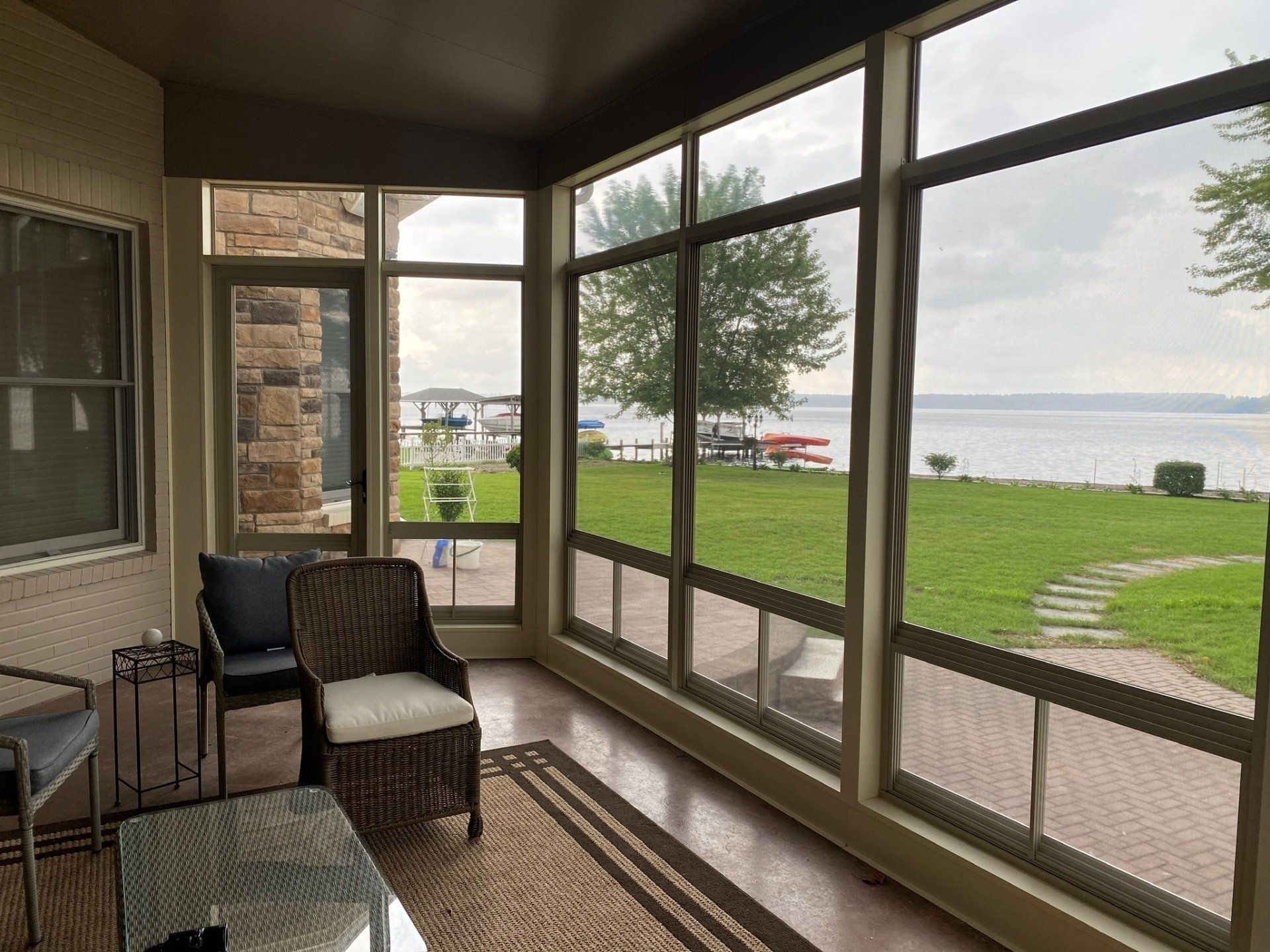 Inside a beautiful sunroom