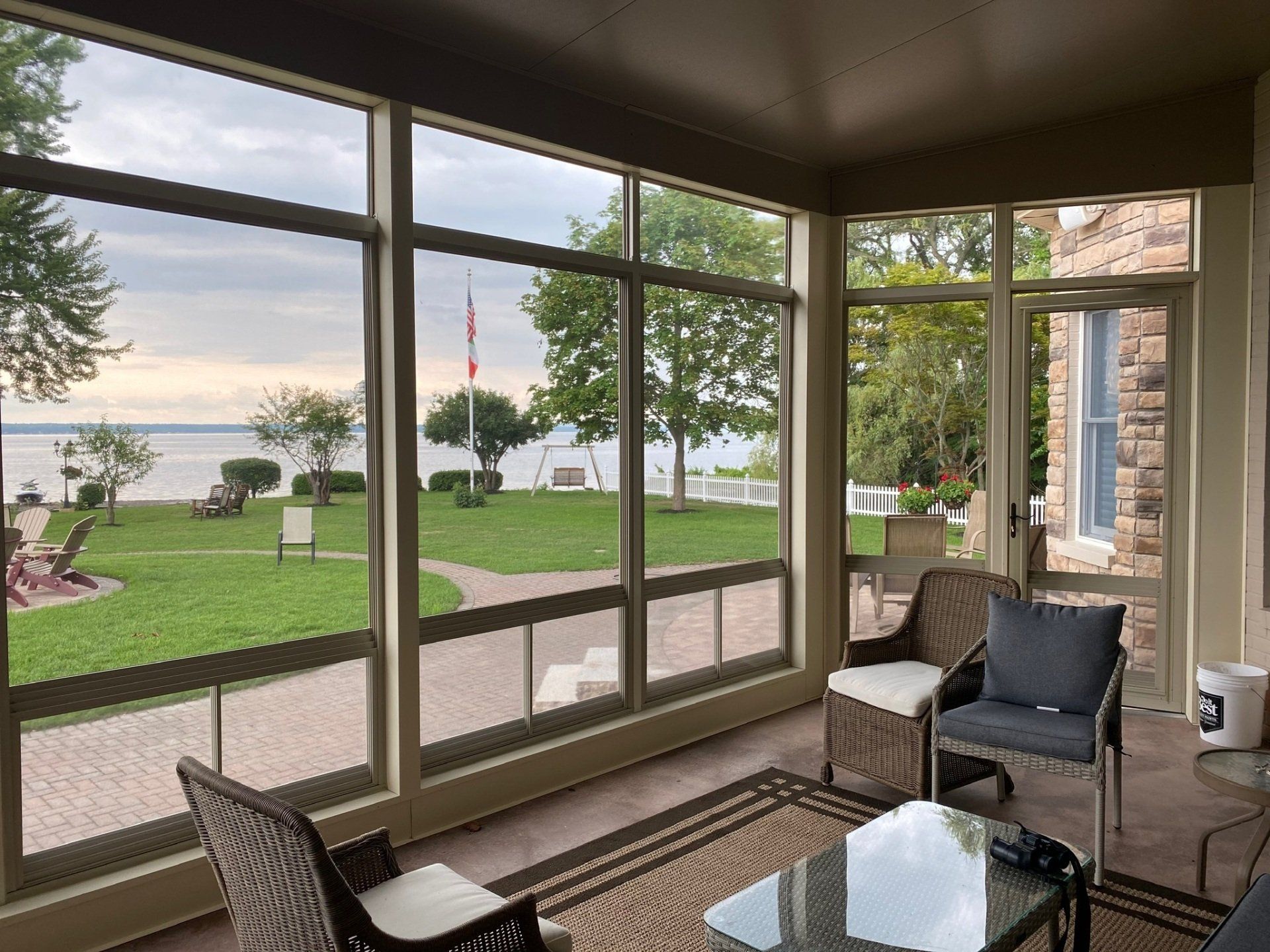 Inside a beautiful sunroom